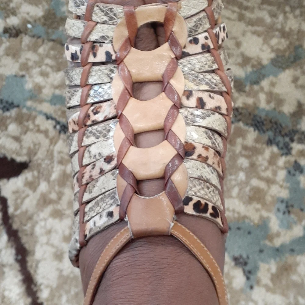 Cole haan snake skin/leather wedge size 9B